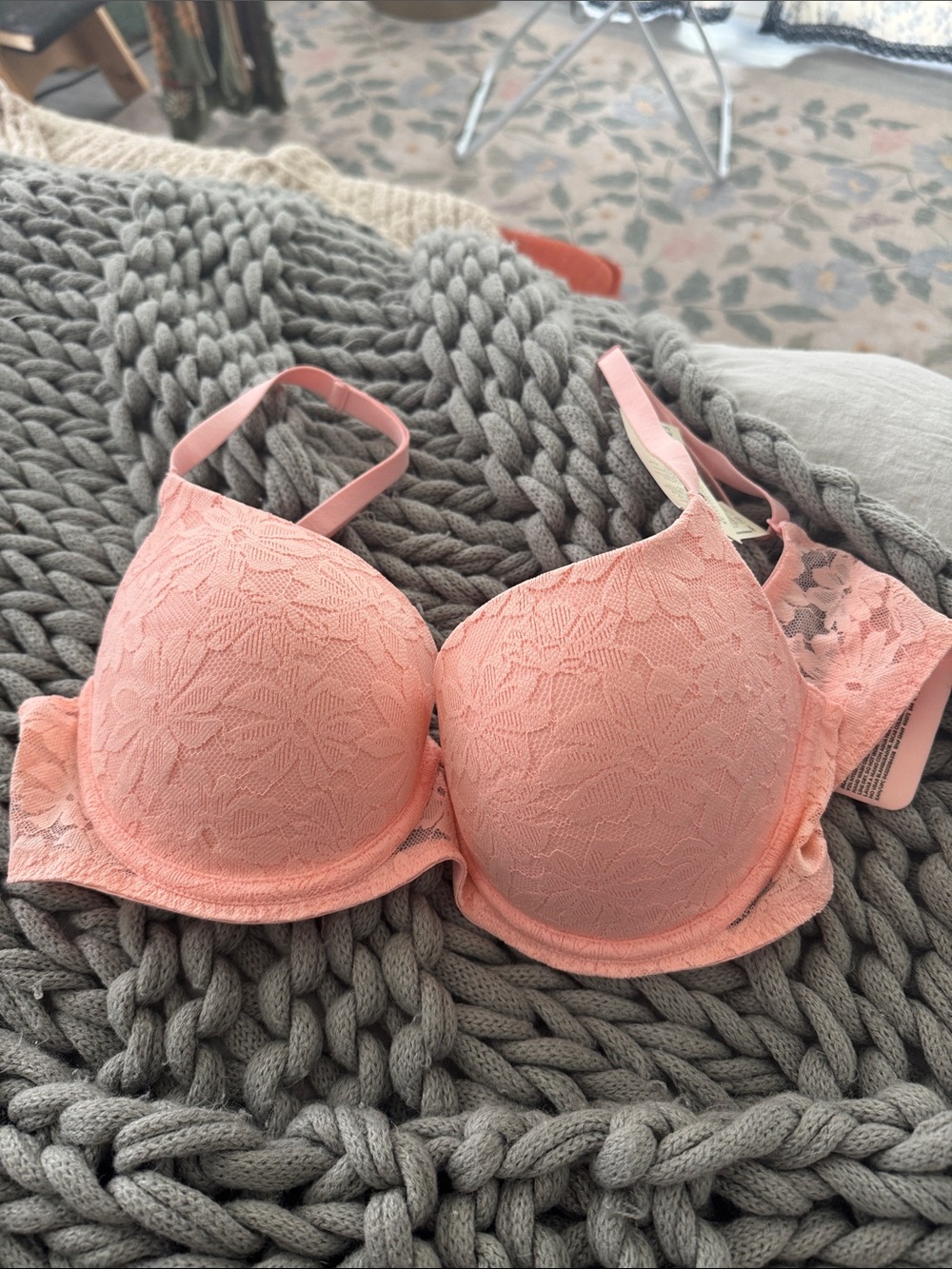 No Boundaries Peach Lace T-Shirt Bra